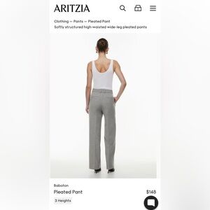 Brand new Babaton Pleated Pant high-waisted wide-leg pleated pants